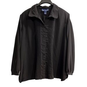 EUC Vintage Susan Graver Pintucked Pleated Button-Front Blouse | Women’s Plus 3X